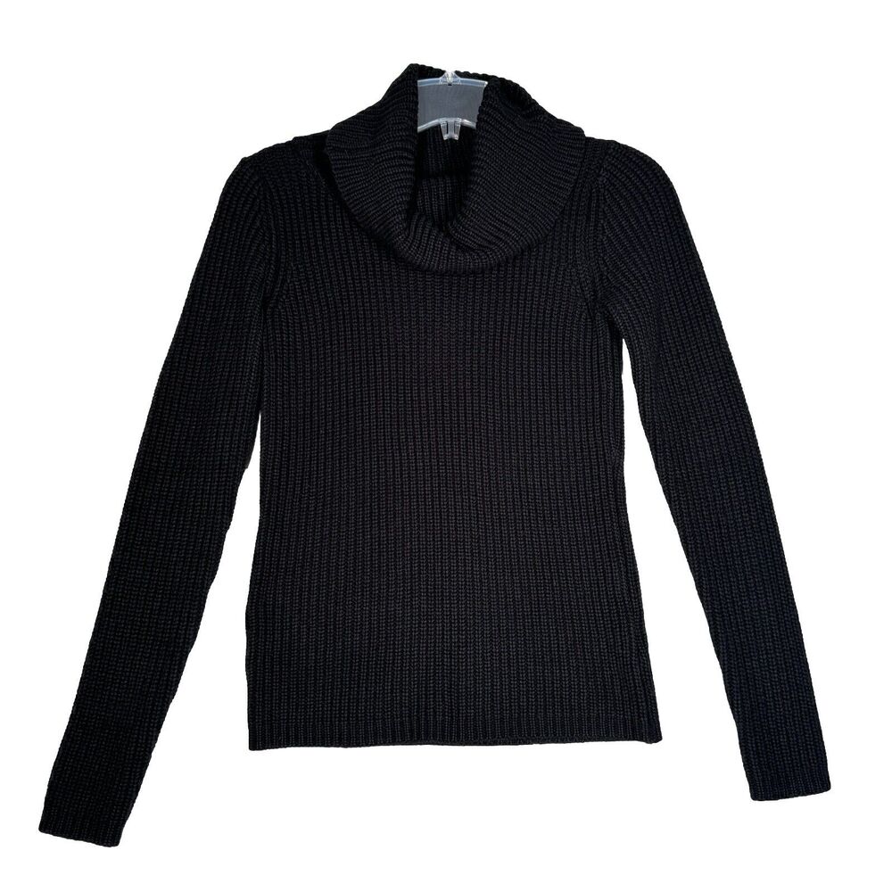 Forenza Sweater Womens‎ Medium Black Cowl Neck Chunky 80s 90s Y2K Casual Vintage